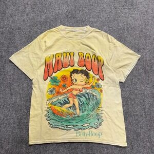Y2K Betty Bop T-shirt Men's M Yellow Grunge Graphic Top Maui Bop